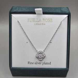 Necklace Stella Rose Cz And Silver Pendant